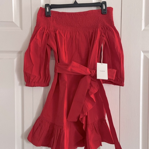 TULAROSA Maida Ruffle Dress in Red Poppy Size S - Picture 6 of 9